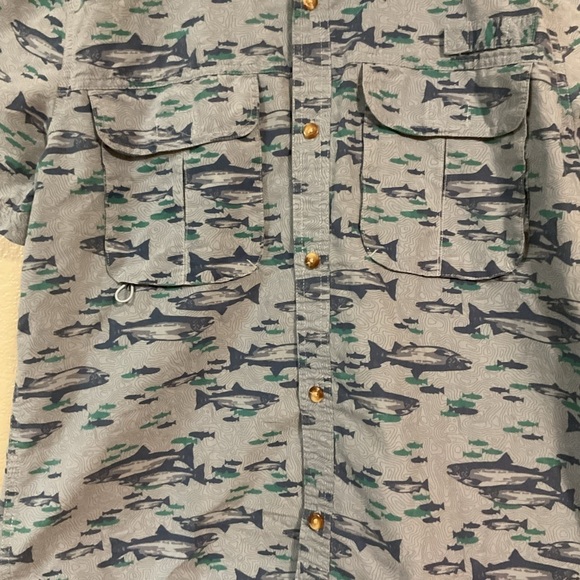 Tallwoods Vented Shirt Fishing Camping Blue Mesh Pockets  Button Front EUC - Picture 9 of 11